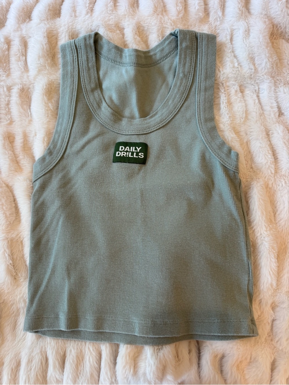 Daily Drills Ribbed Tank in Sage